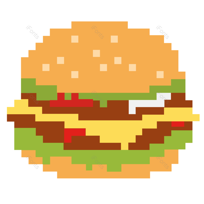 卡通图案图片,扁平图标元素,装饰元素PNG,汉堡包免抠素材